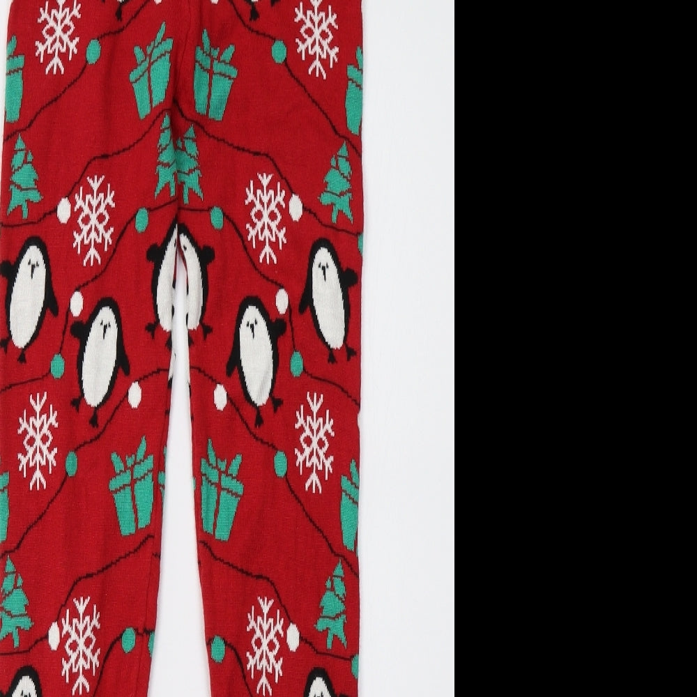 F&F Womens Red Geometric   Pyjama Pants Size 6  - Christmas