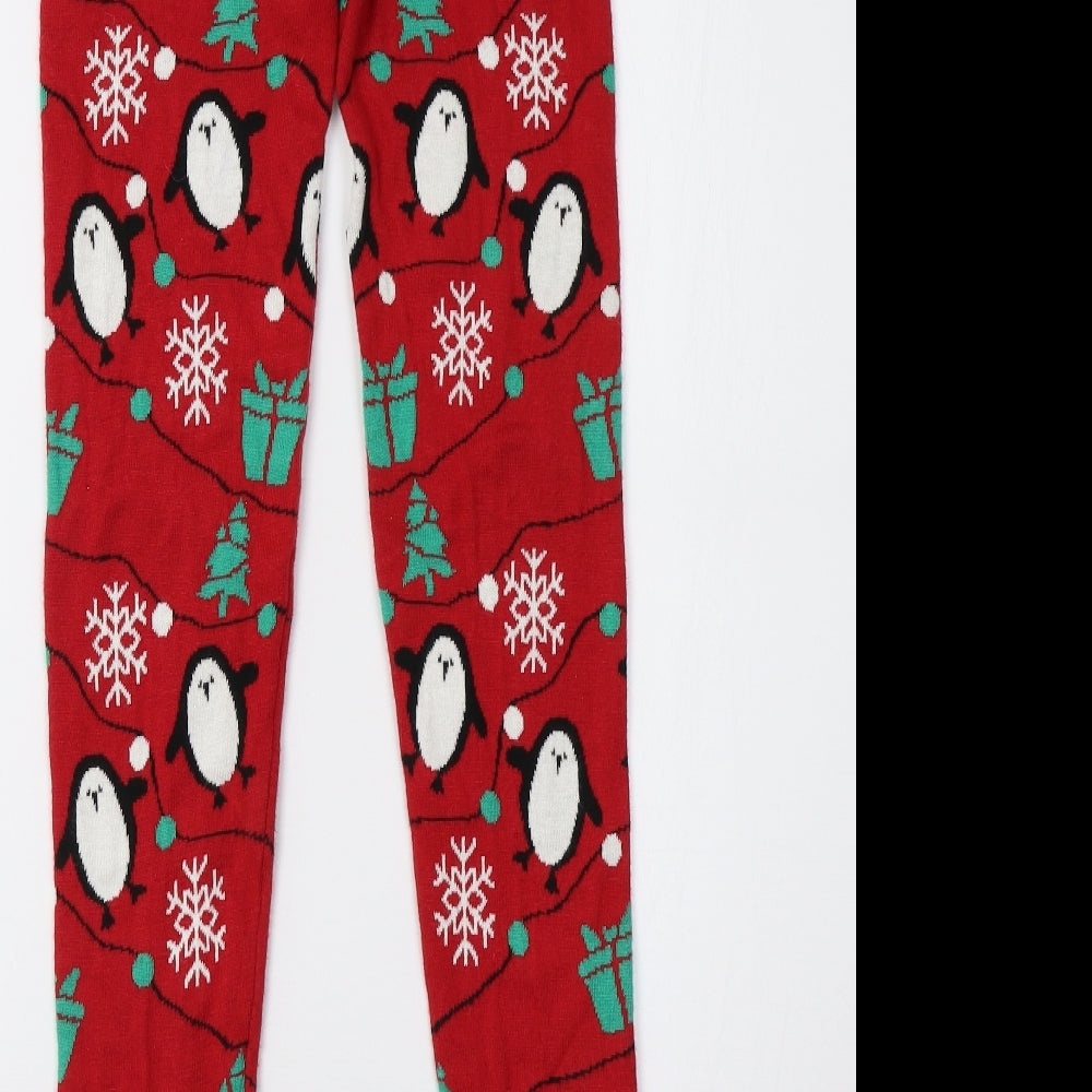 F&F Womens Red Geometric   Pyjama Pants Size 6  - Christmas