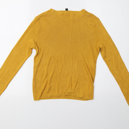H&M Womens Yellow  Knit Pullover Sweatshirt Size L