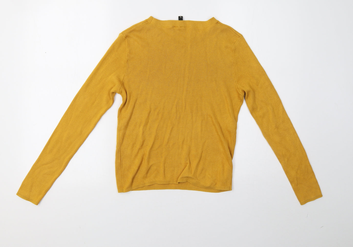 H&M Womens Yellow  Knit Pullover Sweatshirt Size L
