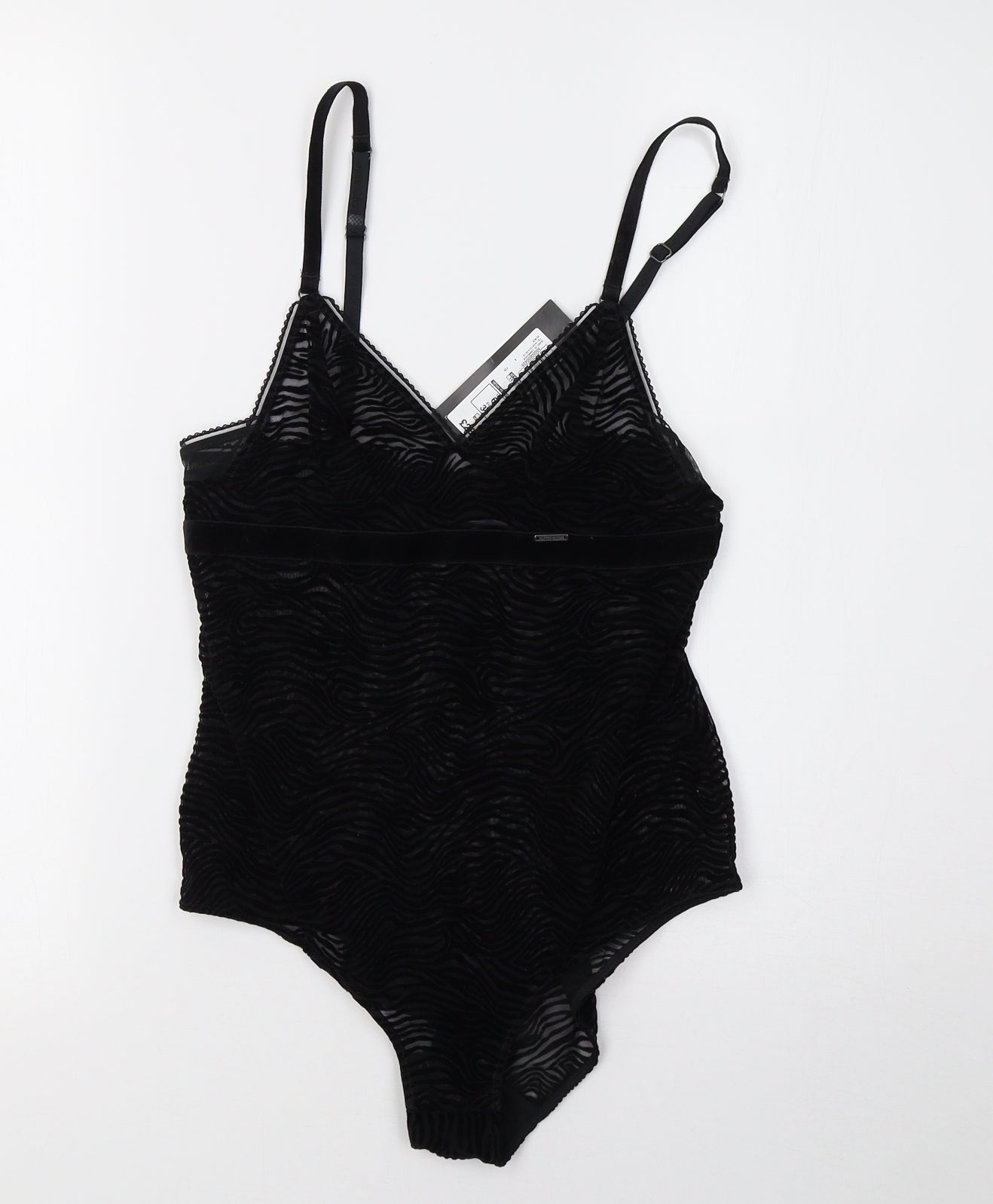 Marks and Spencer Womens Black  Mesh Bodysuit One-Piece Size 6