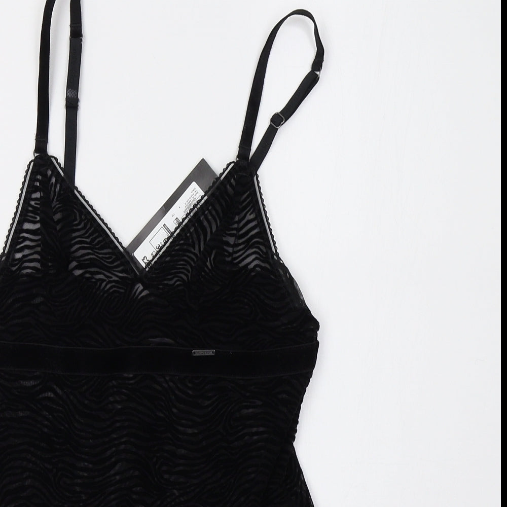 Marks and Spencer Womens Black  Mesh Bodysuit One-Piece Size 6