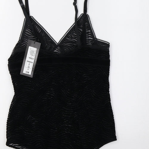 Marks and Spencer Womens Black  Mesh Bodysuit One-Piece Size 6