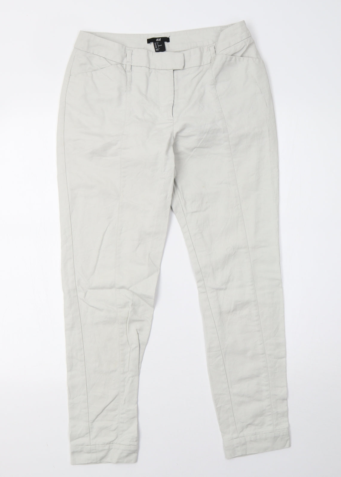 H&M Womens Grey   Trousers  Size 10 L27.5 in