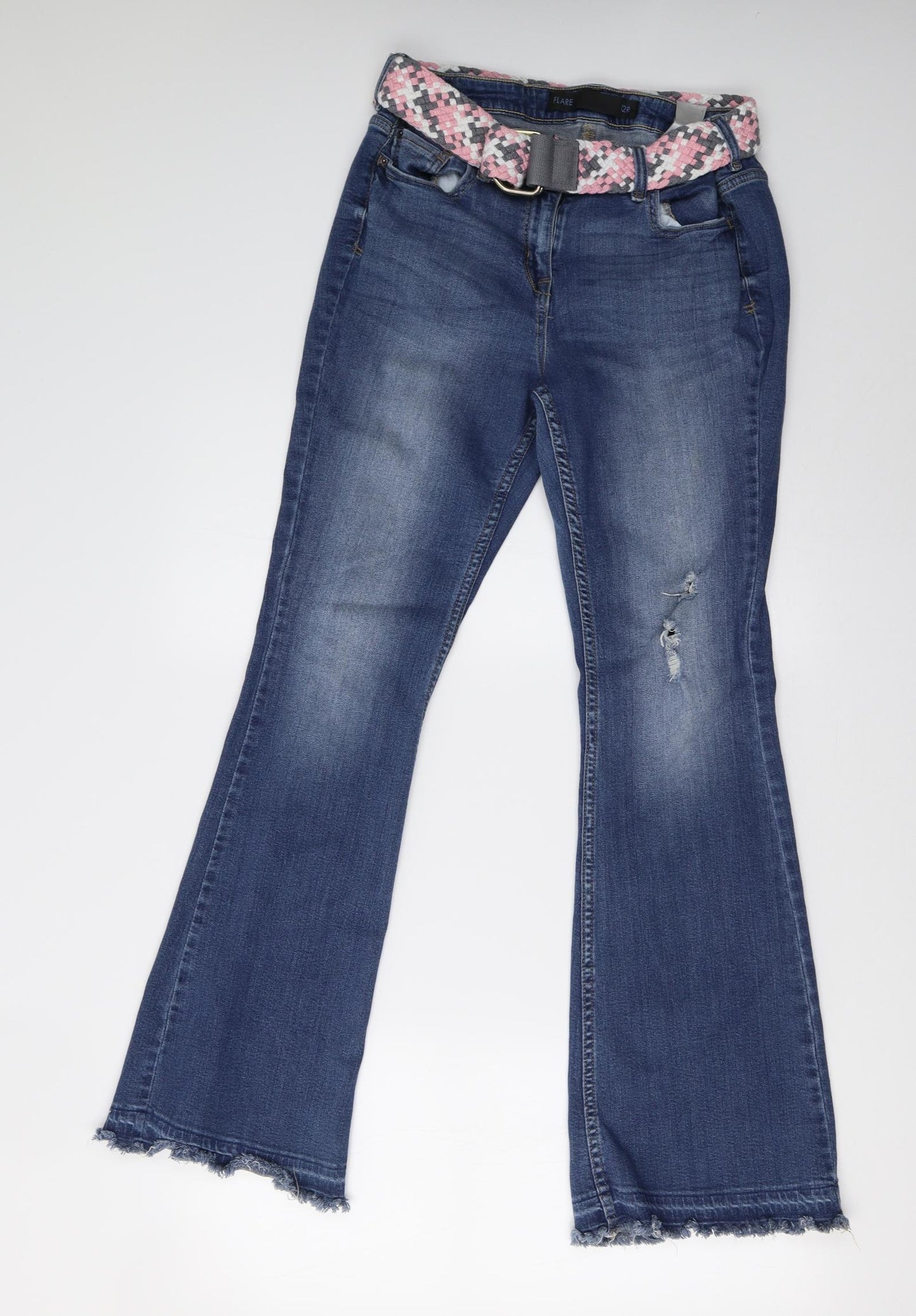 NEXT Womens Blue  Denim Flared Jeans Size 12 L31 in