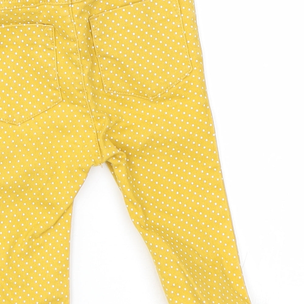mamas & papas Baby Yellow Polka Dot  Jogger Trousers Size 6-9 Months