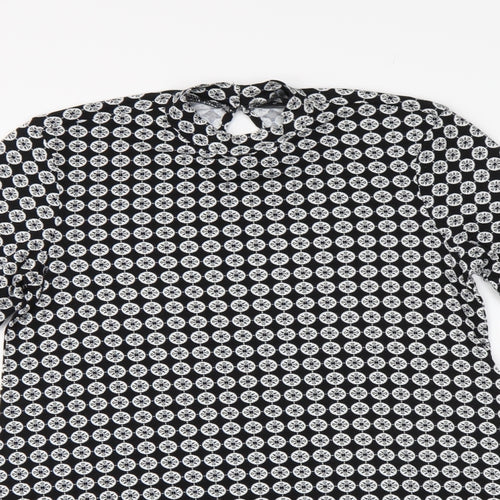 Dorothy Perkins Womens Black Geometric  Tunic Blouse Size 10
