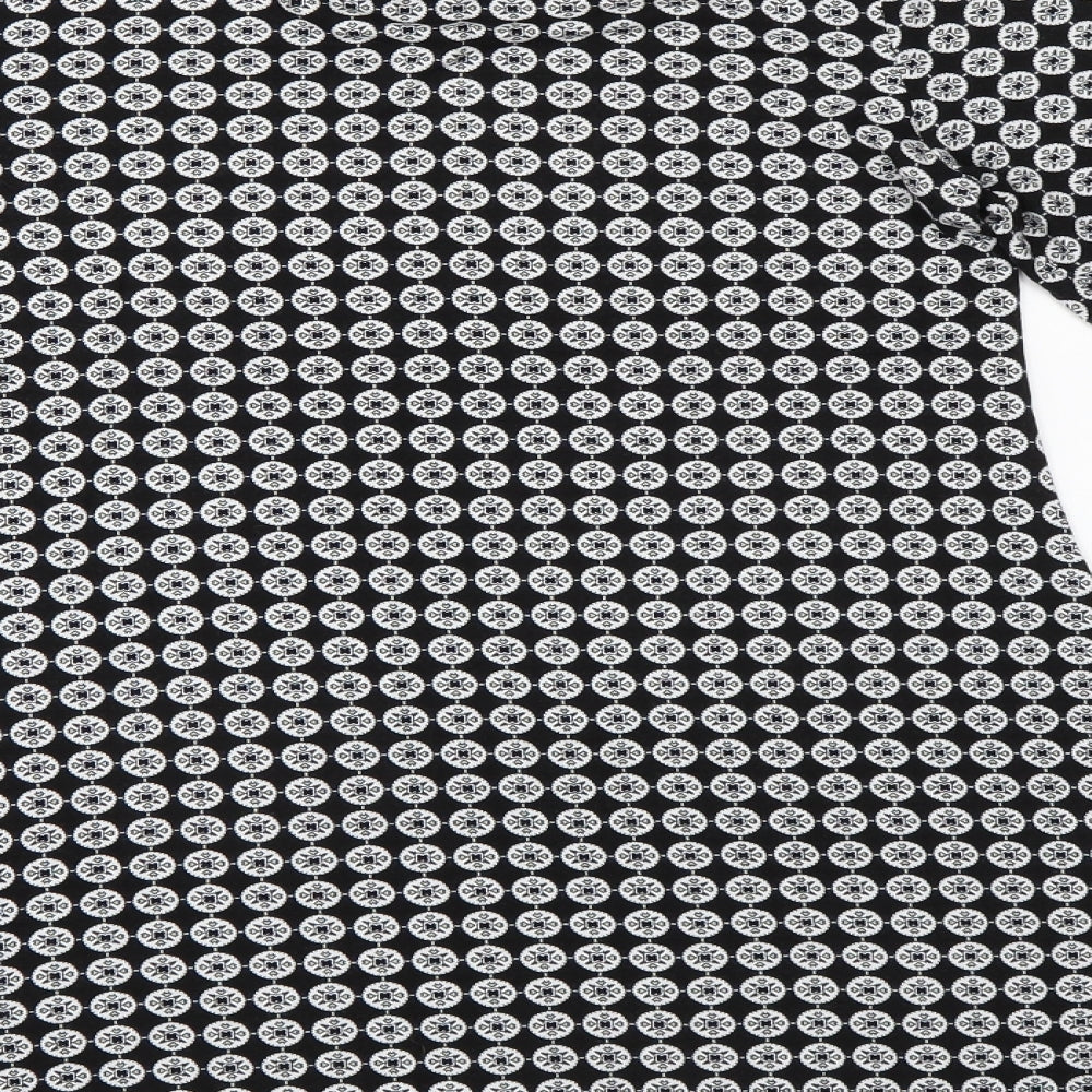 Dorothy Perkins Womens Black Geometric  Tunic Blouse Size 10