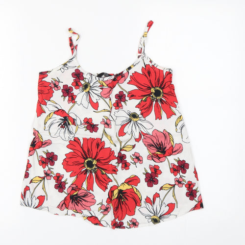F&F Womens White Floral  Camisole Tank Size 6