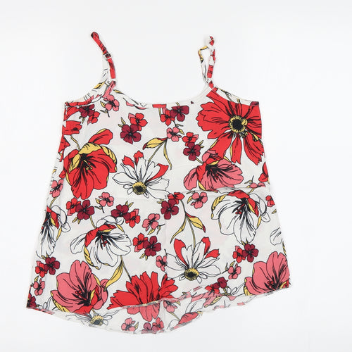 F&F Womens White Floral  Camisole Tank Size 6