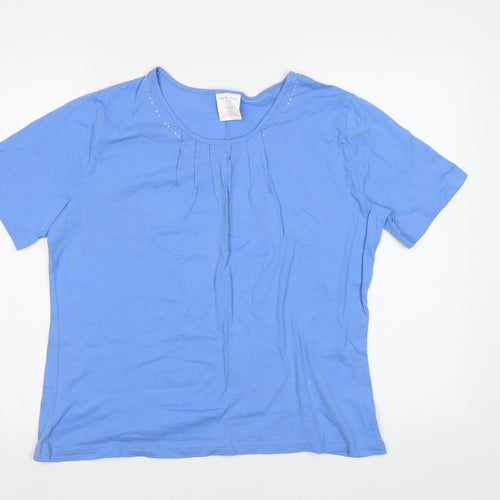 Anne De Lancay Womens Blue   Basic T-Shirt Size L