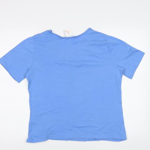 Anne De Lancay Womens Blue   Basic T-Shirt Size L