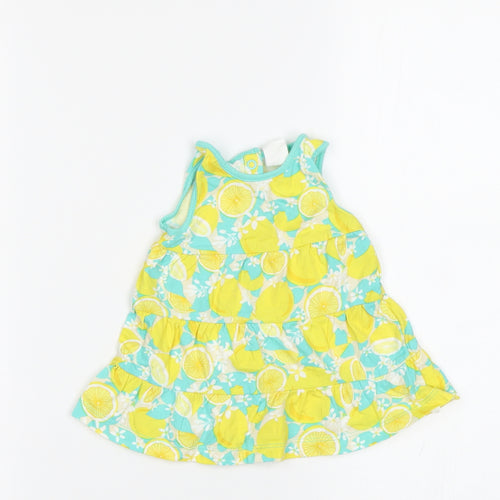 H&M Baby Green   Fit & Flare  Size 3-6 Months  - Lemon Print