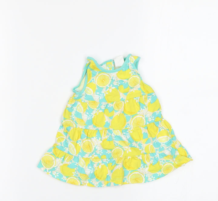 H&M Baby Green   Fit & Flare  Size 3-6 Months  - Lemon Print