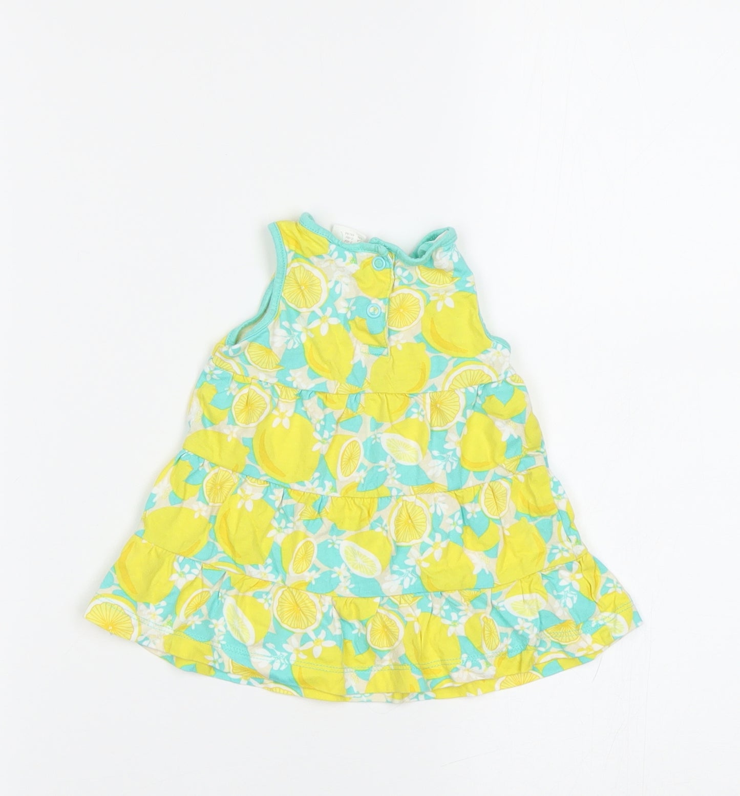 H&M Baby Green   Fit & Flare  Size 3-6 Months  - Lemon Print