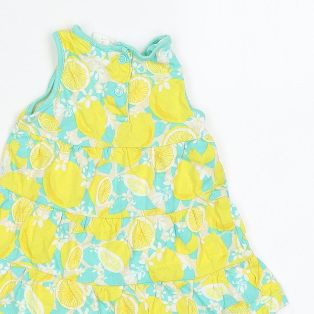 H&M Baby Green   Fit & Flare  Size 3-6 Months  - Lemon Print