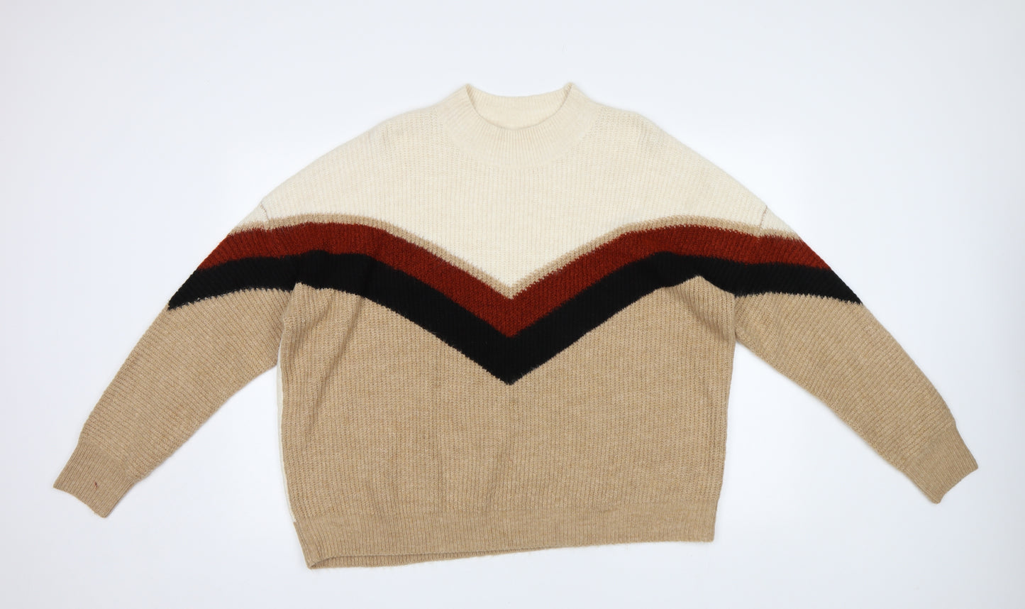 TU Womens Beige Striped  Pullover Jumper Size 20