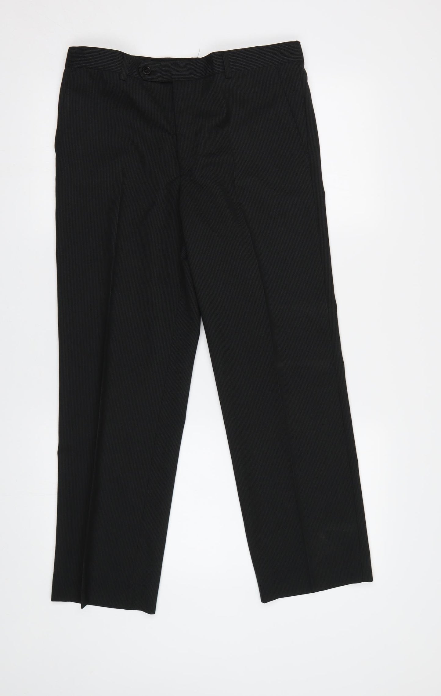Flip back Boys Black Striped  Dress Pants Trousers Size 11 Years