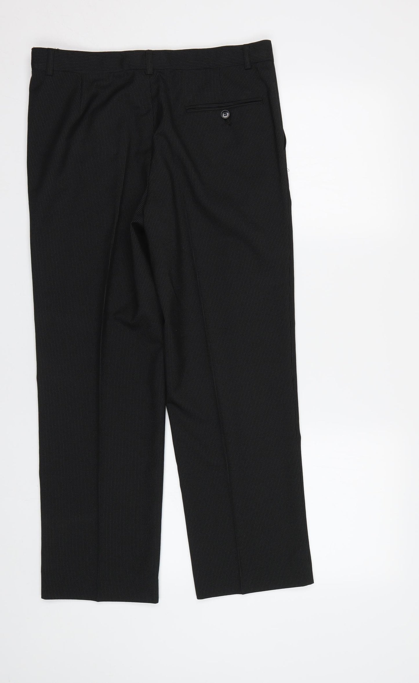 Flip back Boys Black Striped  Dress Pants Trousers Size 11 Years