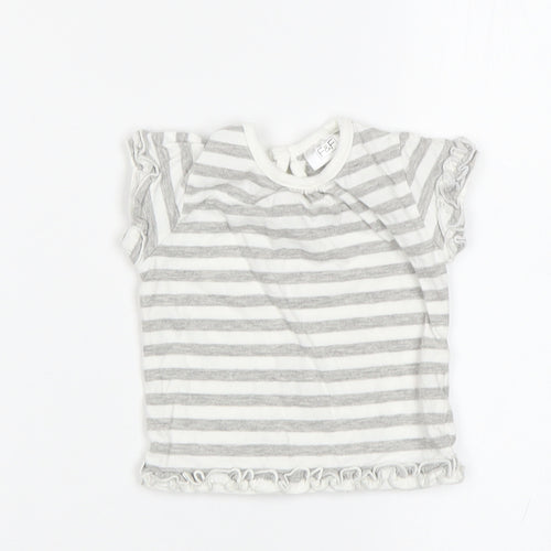 F&F Baby Grey Striped  Basic T-Shirt Size 0-3 Months