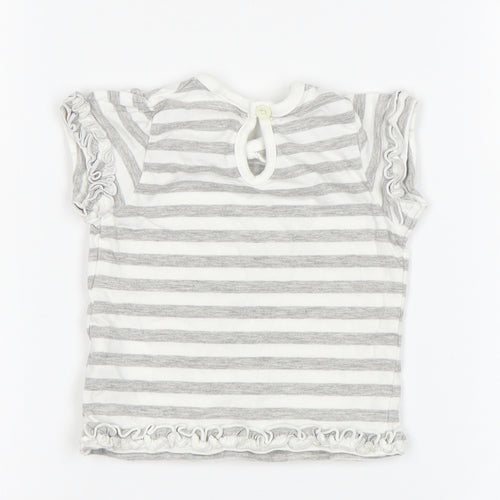 F&F Baby Grey Striped  Basic T-Shirt Size 0-3 Months