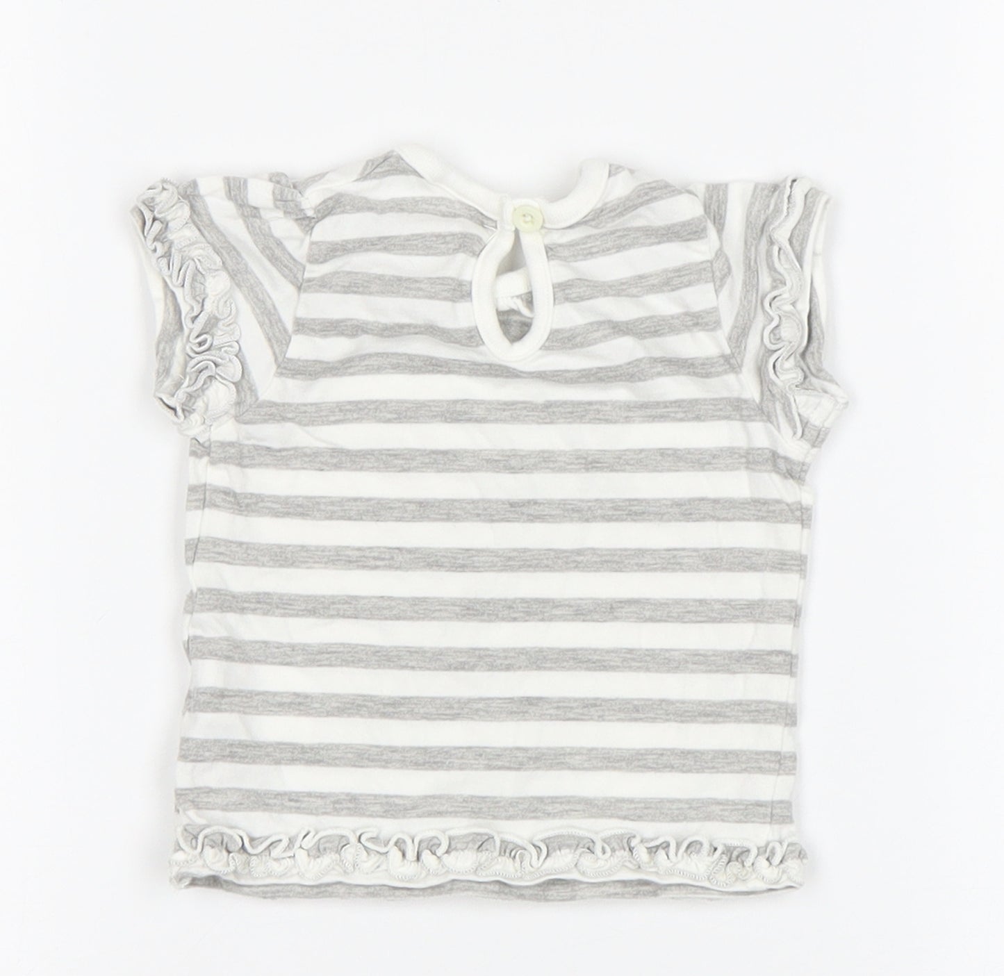 F&F Baby Grey Striped  Basic T-Shirt Size 0-3 Months