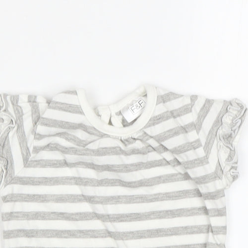 F&F Baby Grey Striped  Basic T-Shirt Size 0-3 Months