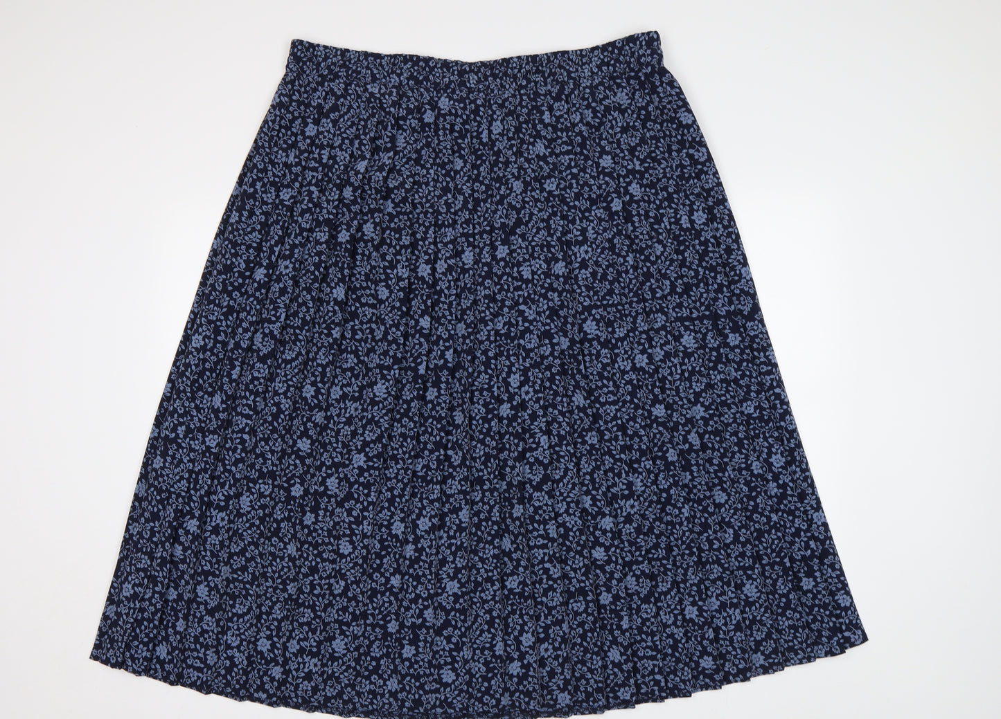 Debenhams Womens Blue Floral  Pleated Skirt Size 18