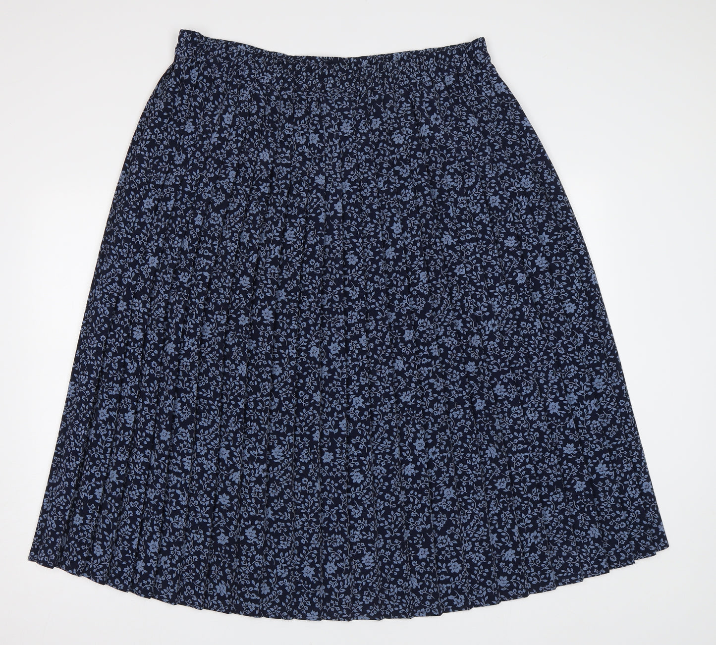 Debenhams Womens Blue Floral  Pleated Skirt Size 18