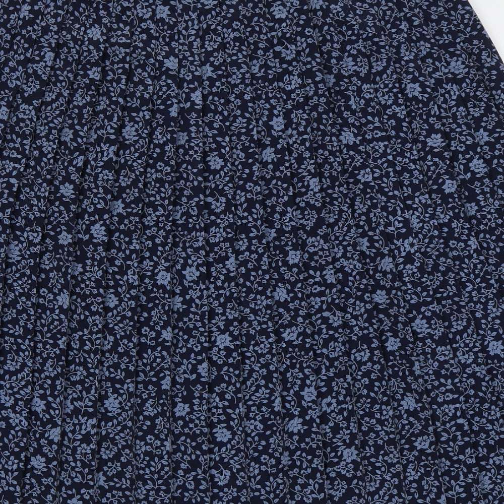 Debenhams Womens Blue Floral  Pleated Skirt Size 18