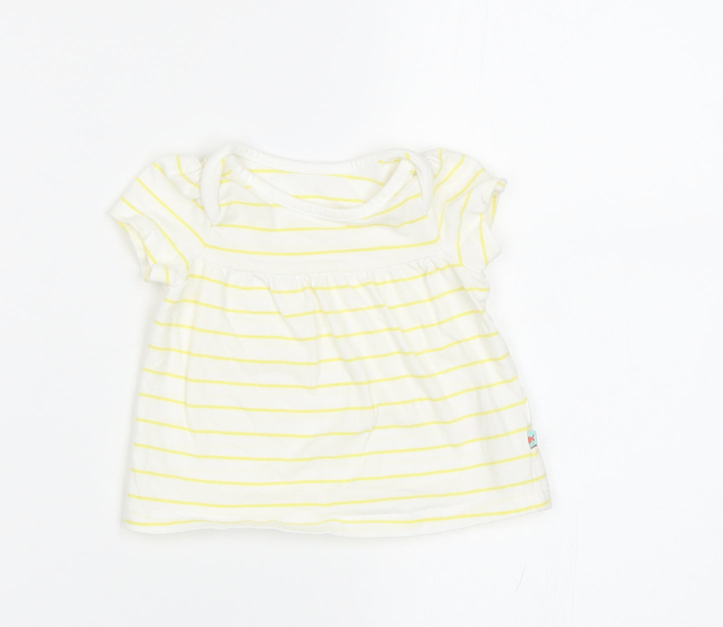 Mothercare Baby White Striped  Basic T-Shirt Size 0-3 Months