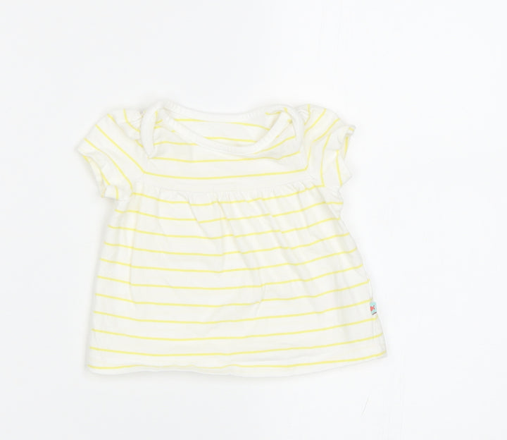 Mothercare Baby White Striped  Basic T-Shirt Size 0-3 Months