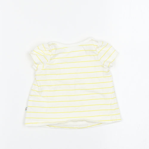 Mothercare Baby White Striped  Basic T-Shirt Size 0-3 Months