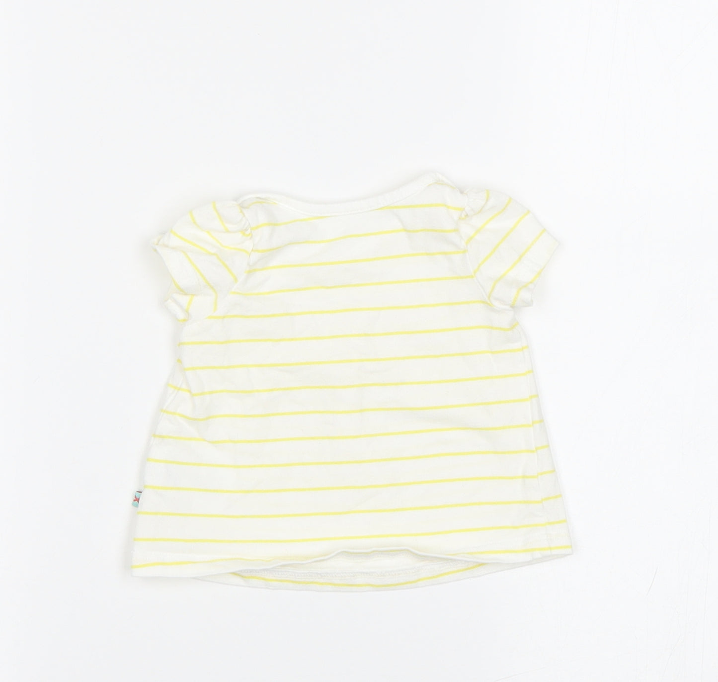 Mothercare Baby White Striped  Basic T-Shirt Size 0-3 Months