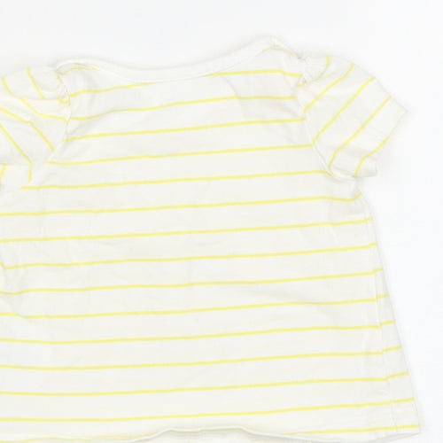 Mothercare Baby White Striped  Basic T-Shirt Size 0-3 Months