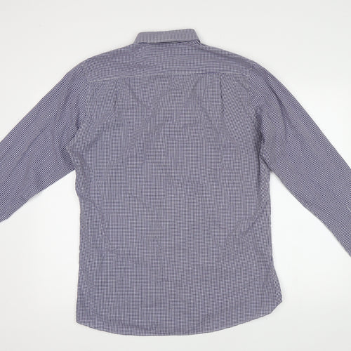 Primark Mens Blue Check   Button-Up Size 15.5