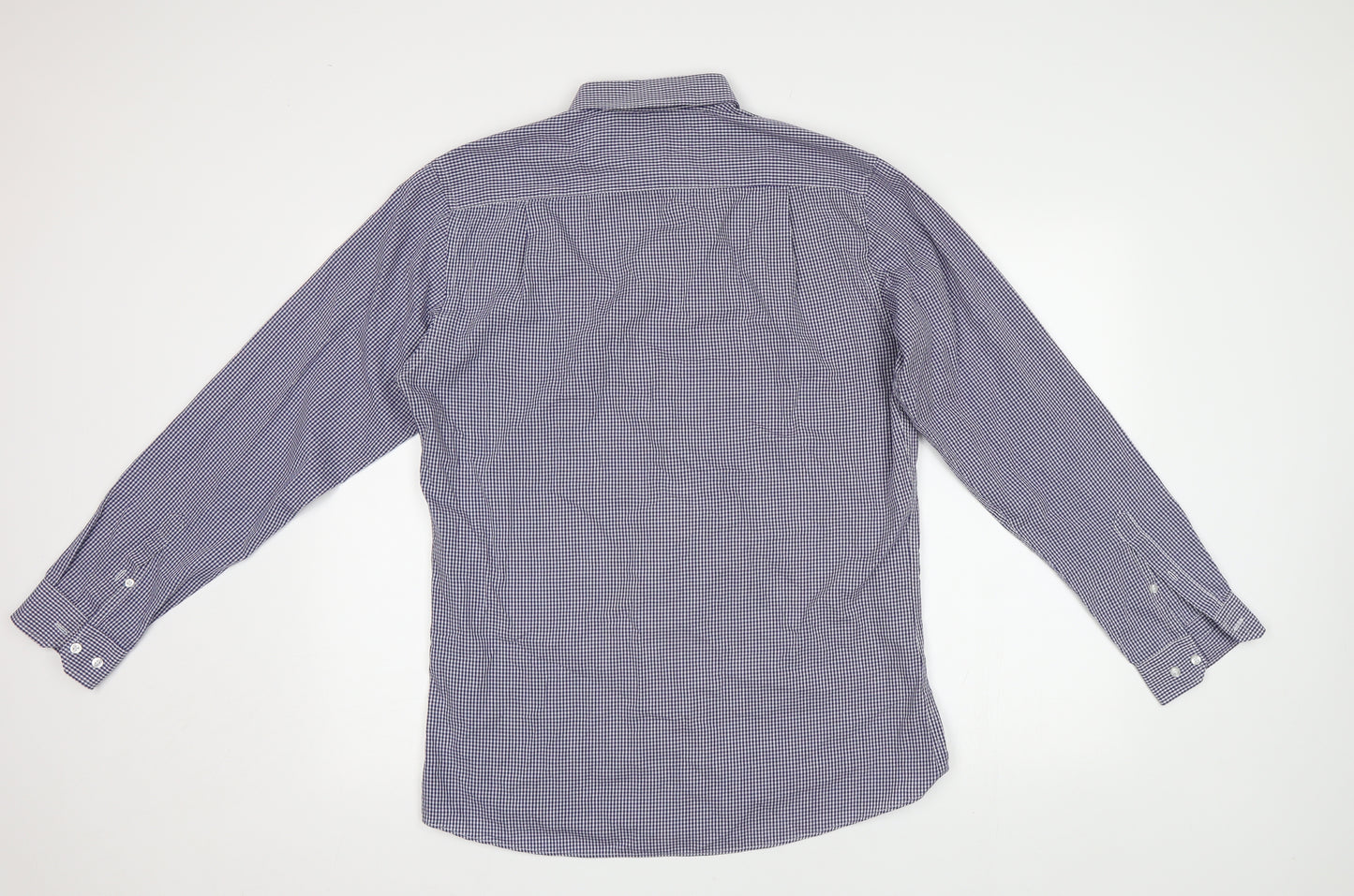 Primark Mens Blue Check   Button-Up Size 15.5