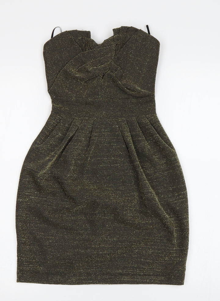 HB&M Womens Gold Bodycon Size 6