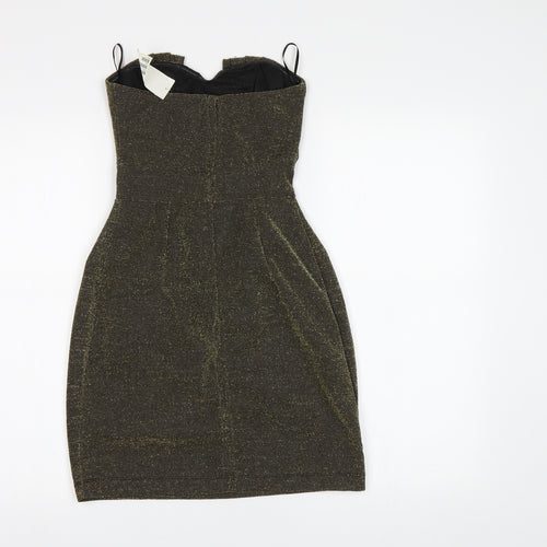 HB&M Womens Gold   Bodycon  Size 6