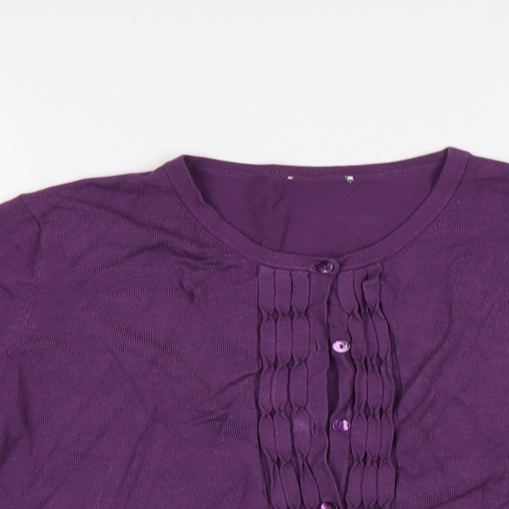 Preworn Womens Purple   Cardigan Jumper Size 14
