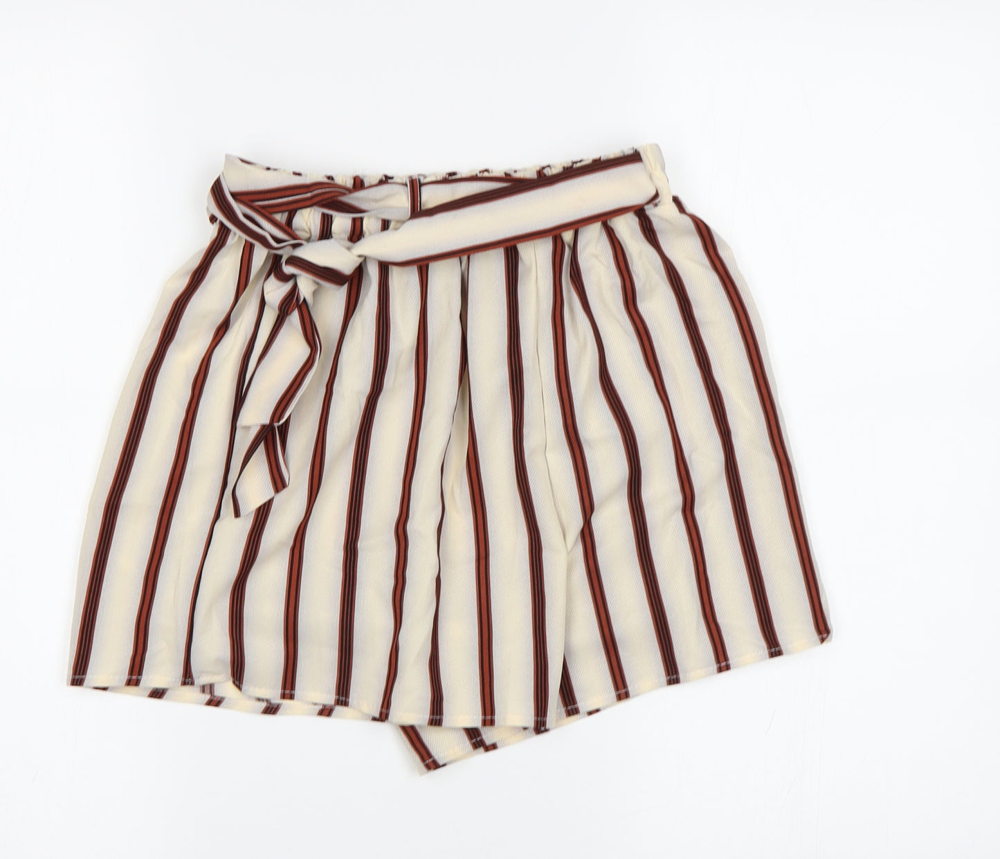 Preworn Womens Beige Striped  Bermuda Shorts Size M