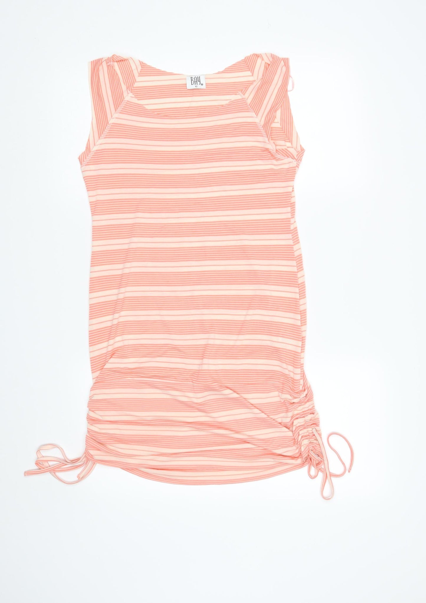Bay Womens Pink Striped  T-Shirt Dress  Size 12