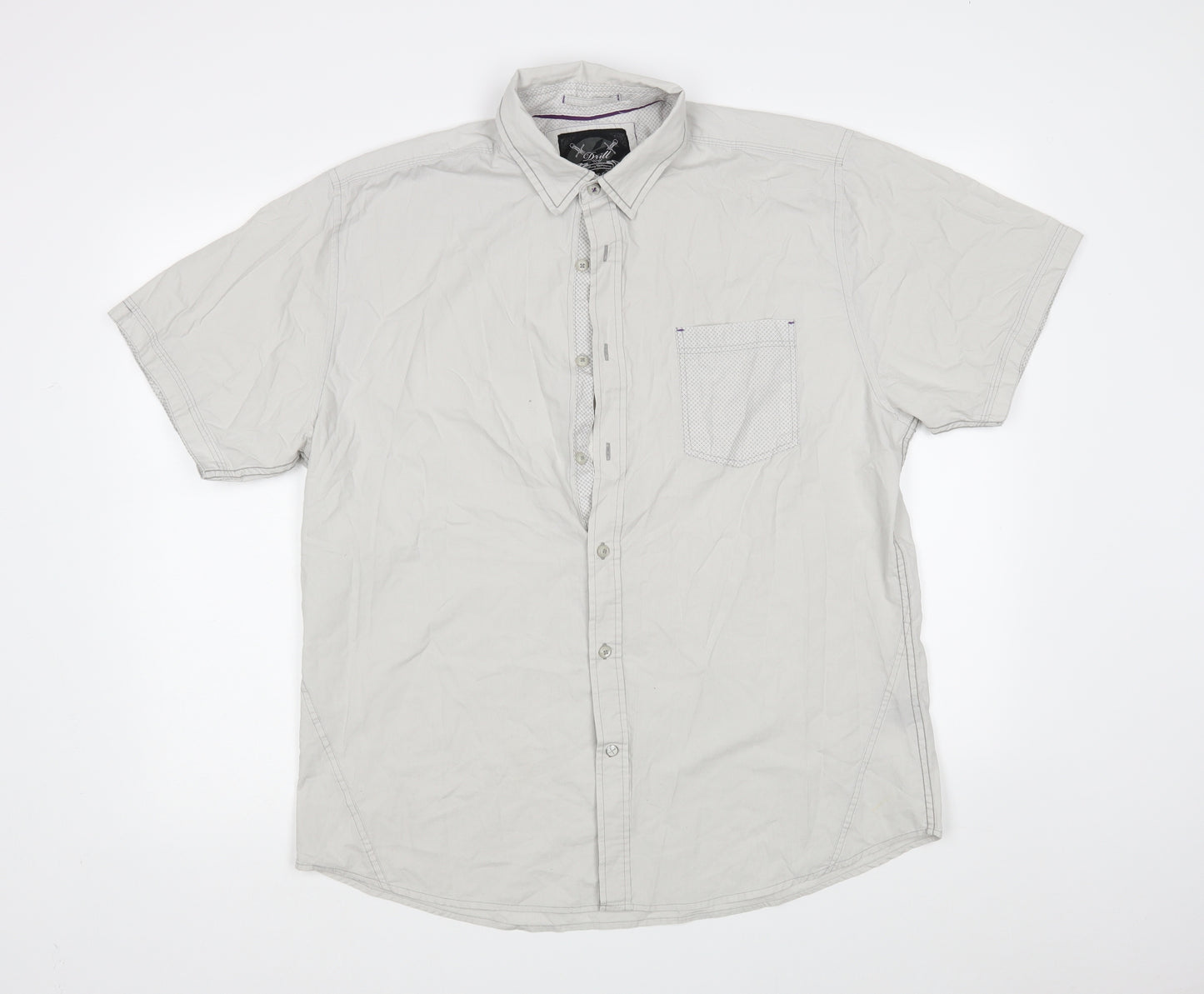 Drill Clothing Mens Grey    Button-Up Size XL