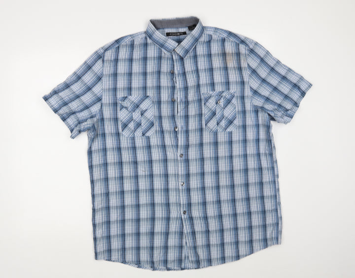 Axist Mens Blue Check Button-Up Size XL