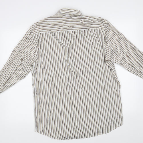 NEXT Mens Beige Striped   Dress Shirt Size 17