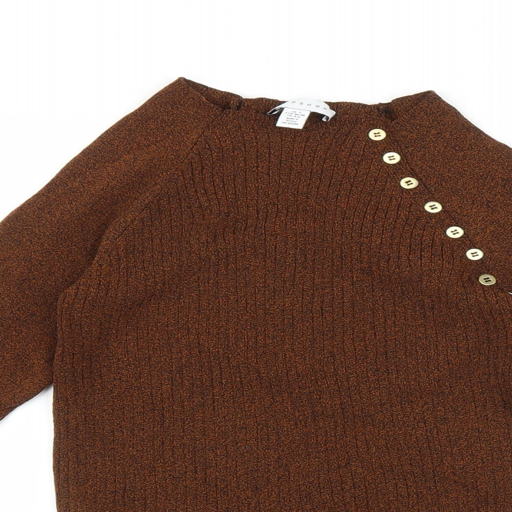 Topshop Womens Brown   Basic T-Shirt Size S