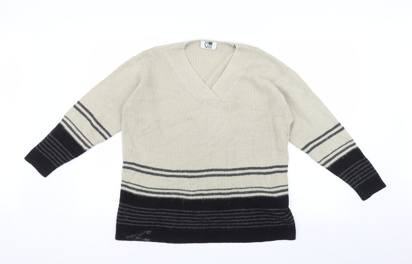 Versatility Womens Multicoloured Striped  Pullover Jumper Size 12
