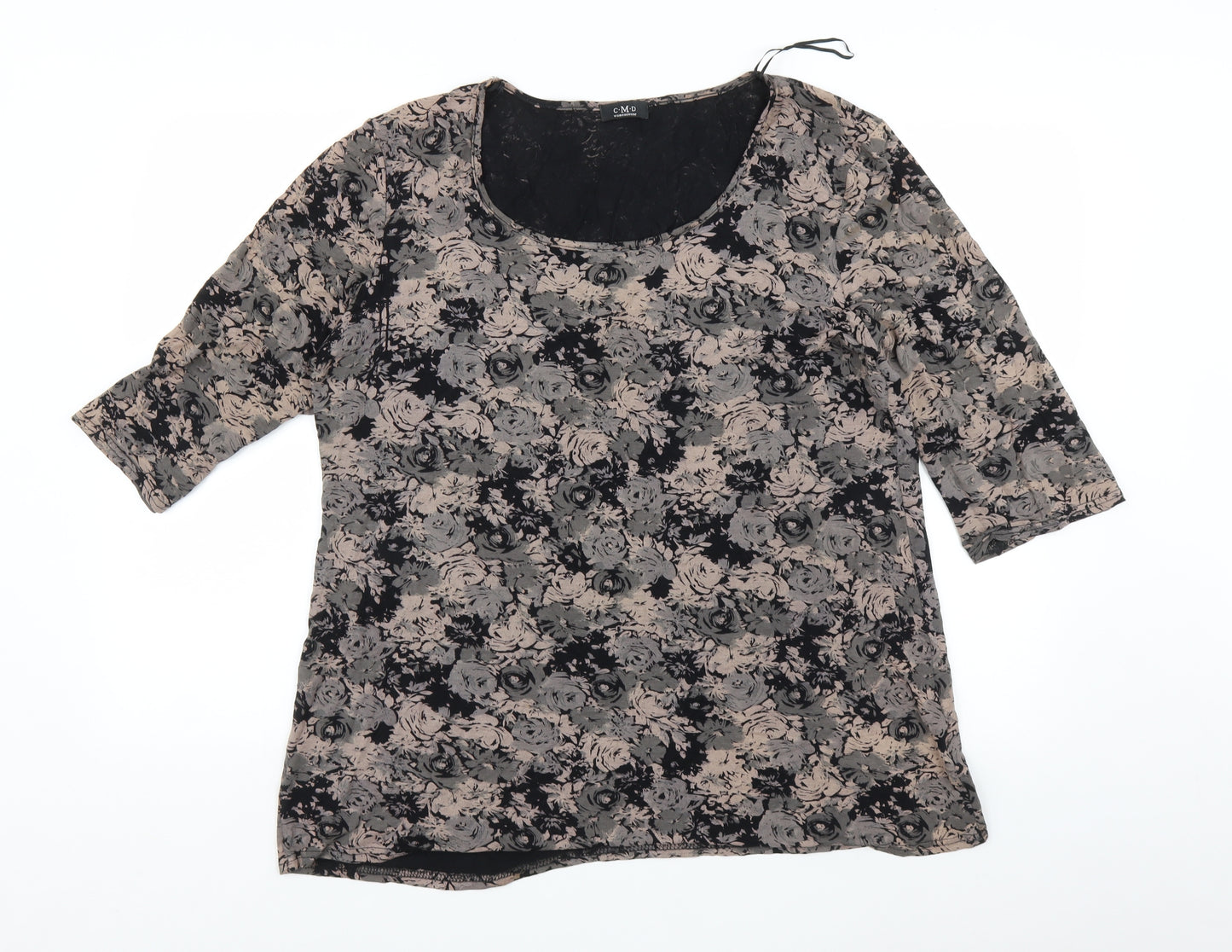 CMD Womens Multicoloured Floral  Basic T-Shirt Size 2XL