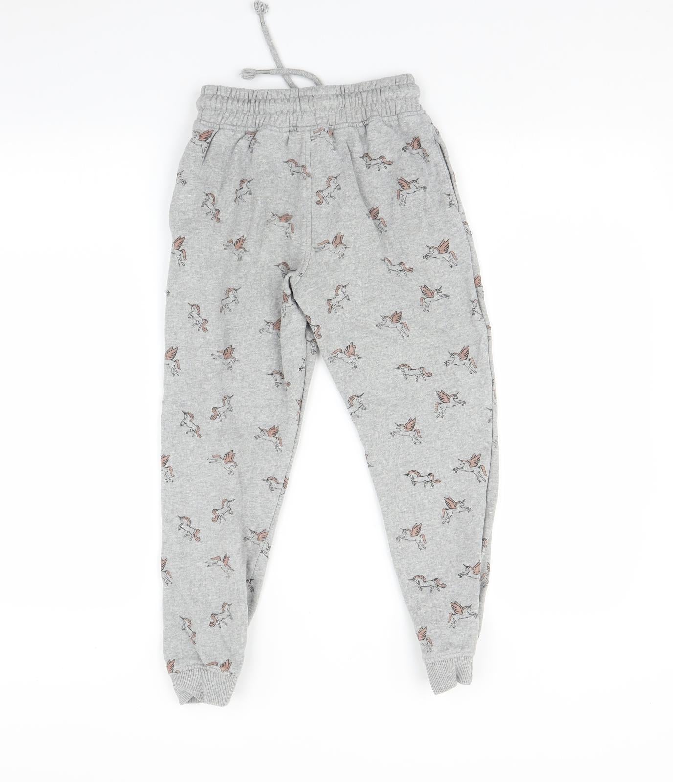 NEXT Girls Multicoloured   Jogger Trousers Size 9 Years - Unicorn print