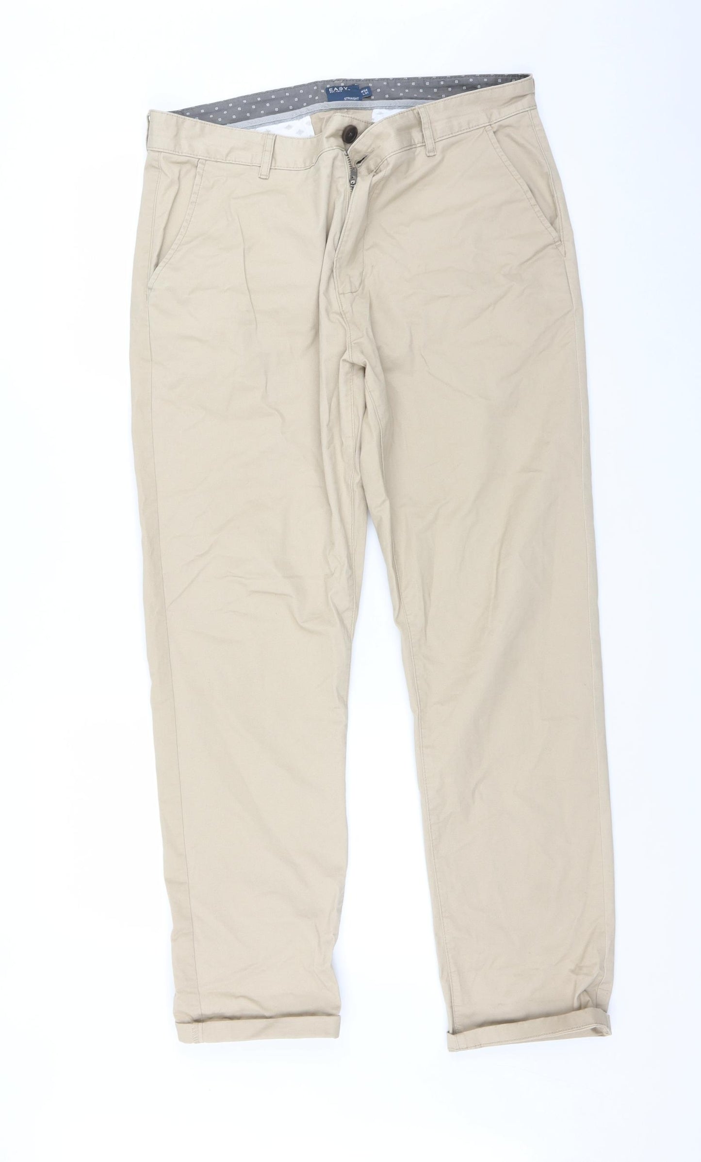 Easy Mens Beige   Trousers  Size 34 L31 in